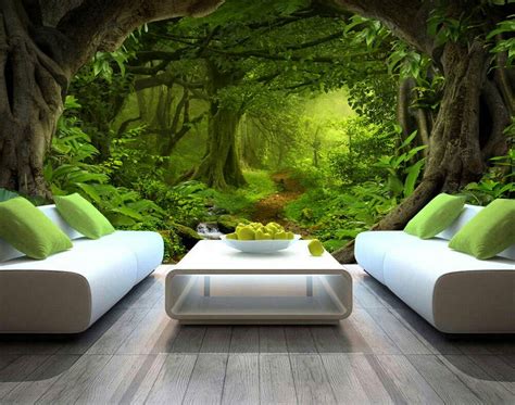 forest Green Trees 3D Custom wall murals / wallpapers – DCWM000917 ...