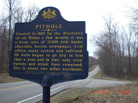 pit hole, pa | Panoramio - Photo of Pithole City Historical Marker, PA ...