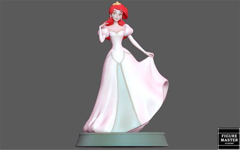 3D file ARIEL LITTLE MERMAID WEDDING DRESS DISNEY ANIMATION princess 3d ...