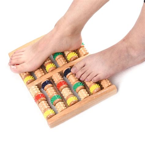 4 style Colorful Massage Roller Stress Relief Wooden Roller Foot ...