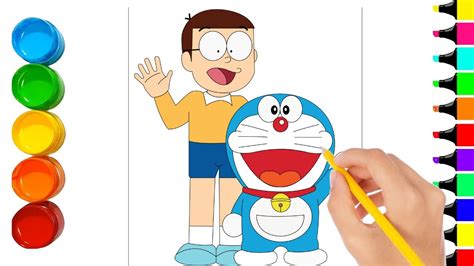 How to draw Nobita and Doraemon step by step || doraemon drawing ...