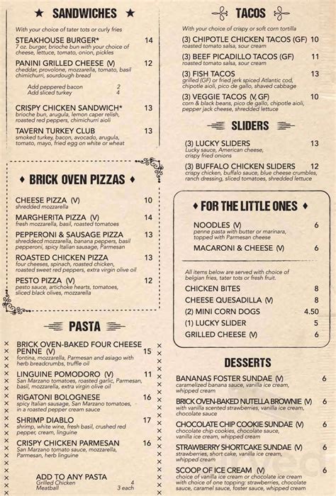 Lucky Strike Social menu in Albany, New York, USA