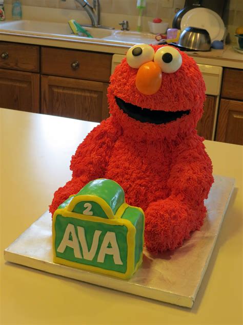 Elmo Cake 3D - Finished cake Elmo Birthday Cake, Elmo Cake, Disney ...