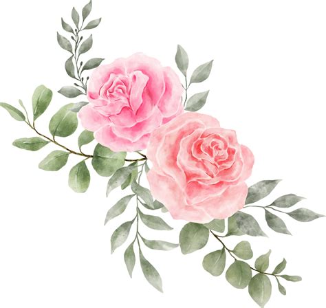 Pink Rose Flower Bouquet Arrangement Watercolor 9369355 PNG