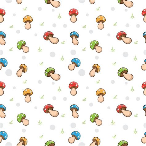 Premium Vector | Mushroom vector seamless pattern