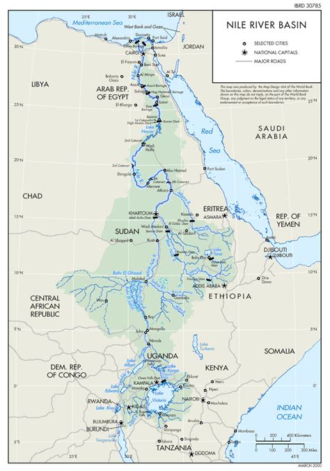 A map of the Nile river basin (source:... | Download Scientific Diagram