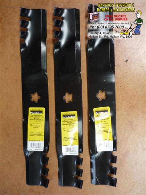 Husqvarna 48" RIDE ON MOWER BLADES X 3 532180054 532173921 AYP 180054 ...