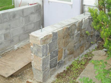 Stone veneer over cinder block by bosemaster42 | Stone siding exterior ...