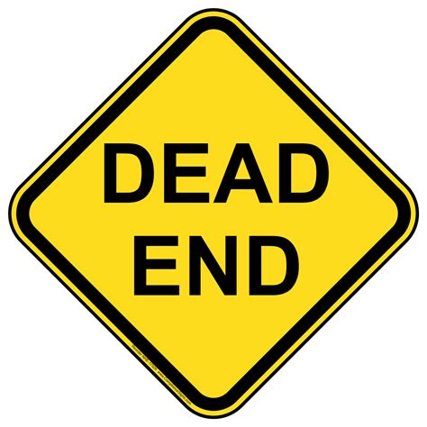 Recreation Traffic Control Dead End Sign - Yellow Reflective - US Made