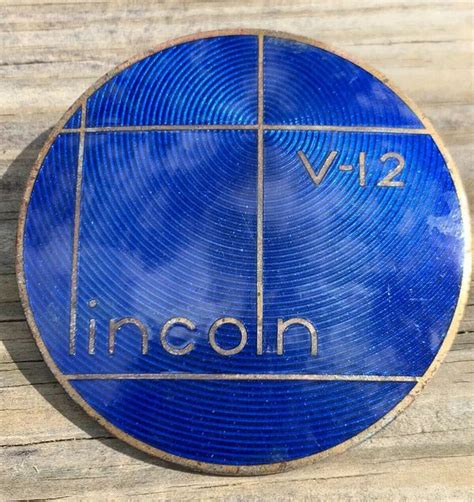 Original Lincoln Zephyr V12 blue radiator badge tag Emblem Nice # ...