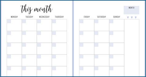 √ Free Monthly Planner Printable Template