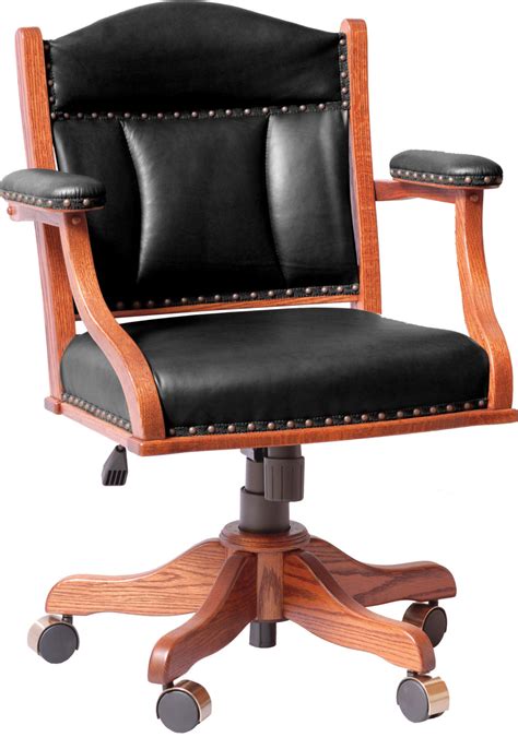 Low Back Desk Chair | Amish Solid Wood Office Chairs | Kvadro Furniture