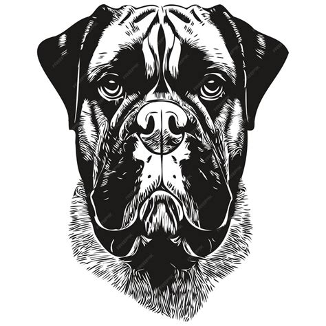 Premium Vector | Boxer dog vector illustration hand drawn line art pets ...