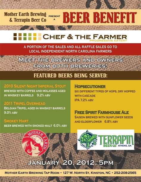 BEER BENEFIT January 20th Taproom - Mother Earth Brewing