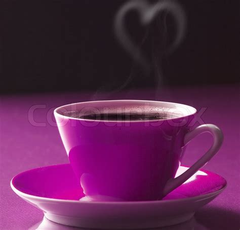 Purple Coffee cup with love isolated on ... | Stock image | Colourbox