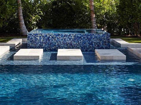 Glass Mosaic Tile Aquarella Blue | Pool landscaping, Luxury swimming ...