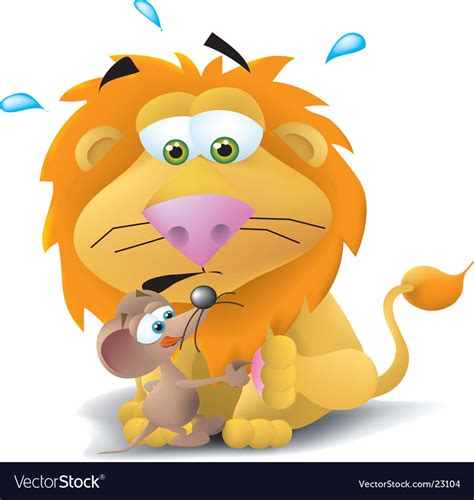 Lion and mouse Royalty Free Vector Image - VectorStock