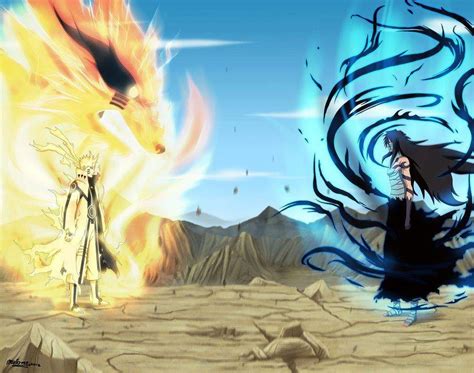 Ichigo(final getsuga tensho) vs. Naruto (Nine-tails chakra mode ...