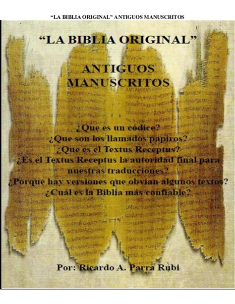 (PDF) " LA BIBLIA ORIGINAL " ANTIGUOS MANUSCRITOS | Miriam Del Rocio ...