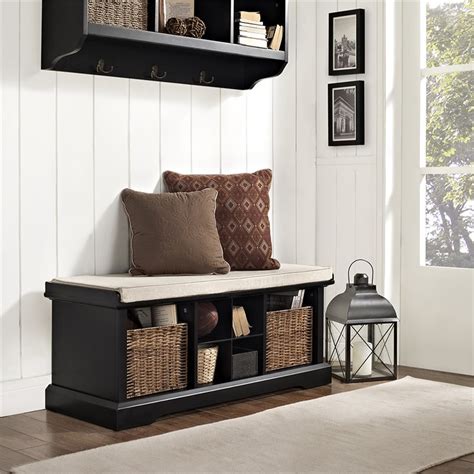 Crosley Brennan Entryway Storage Bench in Black - CF6003-BK