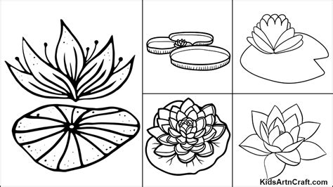 Water Lily Coloring Pages For Kids – Free Printables - Kids Art & Craft