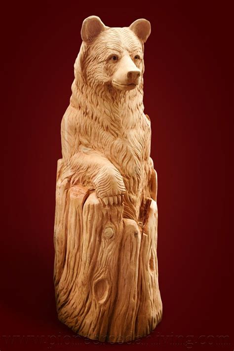 Chainsaw Carving of a Character Bear - Bust | Pioneer Cedar Living ...