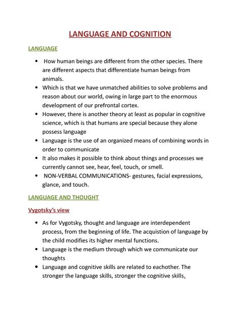 Language AND Cognition - LANGUAGE AND COGNITION LANGUAGE How human ...