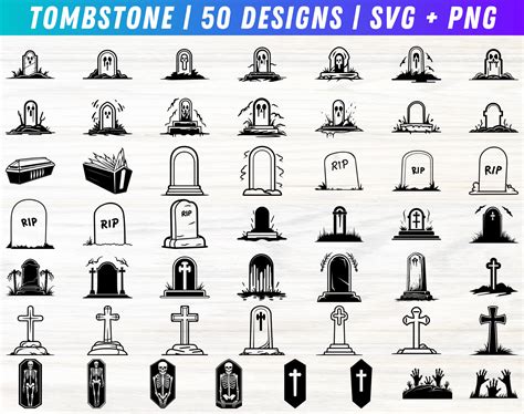 Halloween Tombstone SVG Bundle Tombstone PNG Bundle Tombstone Clipart ...