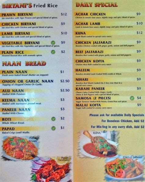 Naan N Curry Menu, Menu for Naan N Curry, Union Square, San Francisco ...