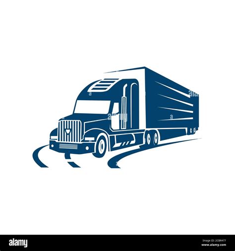 on the road truck logo design vector. heavy transportation logotype ...