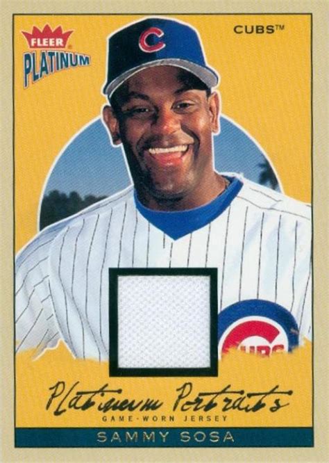 Sammy Sosa player worn jersey patch baseball card (Chicago Cubs) 2004 ...