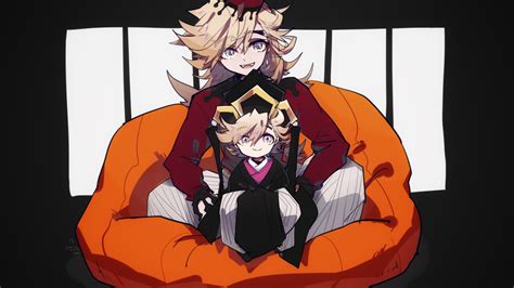 Demon Slayer Douma Kimetsu no Yaiba Sitting On Orange Couch With ...