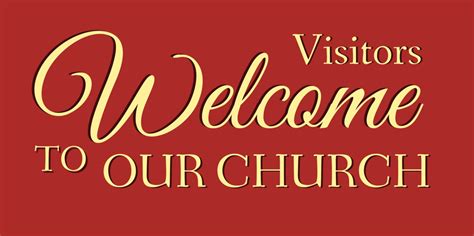 Red Visitors Welcome To Our Church Banner