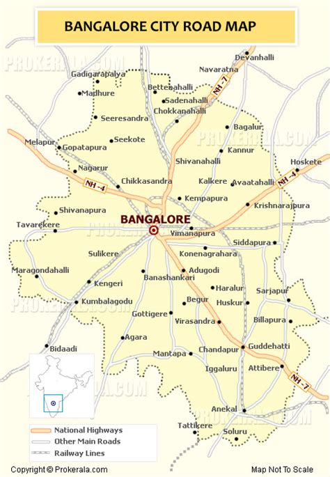 Bangalore Map | Bangalore City Map | Banaglore Urban Road Network Map