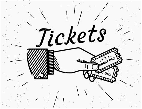 Retro grunge illustration of human hand with two tickets | Bettendorf ...