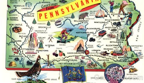 Pennsylvania Tourist Map Scenic, PA