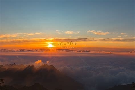 Mount Huangshan Sunrise Picture And HD Photos | Free Download On Lovepik