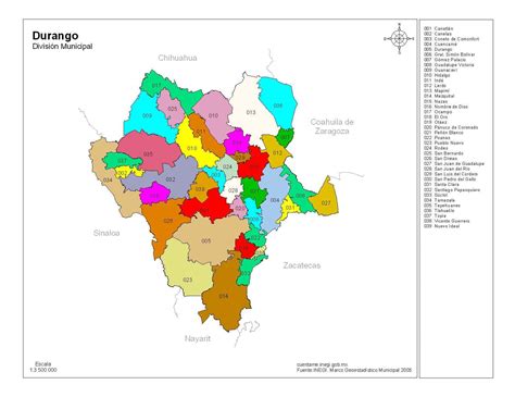 Mapa De Durango Con Municipios