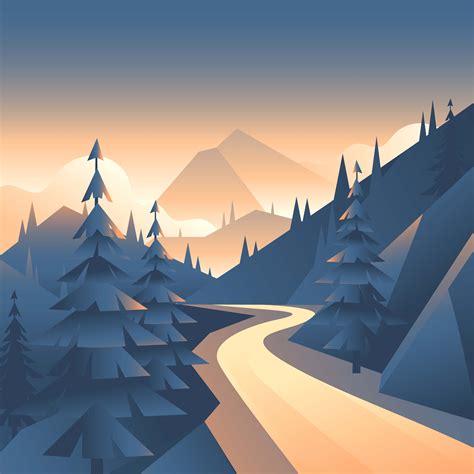 Mountain Valley Path Landscape First Person View 252062 Vector Art at ...