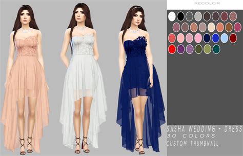 Sasha Wedding - Dress | Sims 4 wedding dress, Sims 4 dresses, Dress