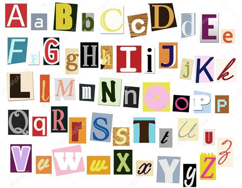 Colorful alphabet with letters torn from newspapers — Stock Photo ...