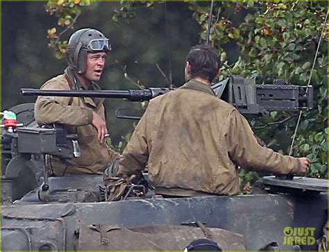 Brad Pitt & Shia LaBeouf Continue Filming 'Fury' Tank Scenes: Photo ...