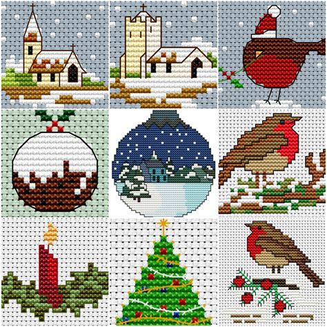 Christmas Cross Stitch Charts selection of mini charts