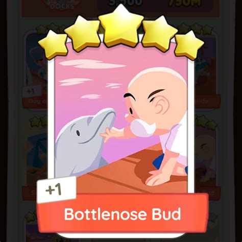 Monopoly Go Card Sticker Bottlenose Bud 5 Stars MonopolyGo, Video ...