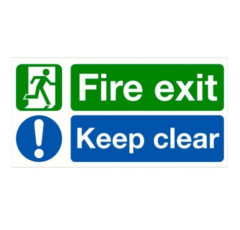 Fire Exit Keep Clear Sticker | Latham's Steel Security Doors