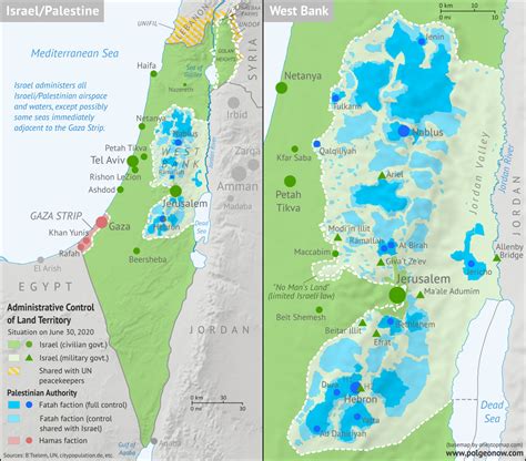 Israel Map : Vector Map Of Israel Palestinian Territories With ...