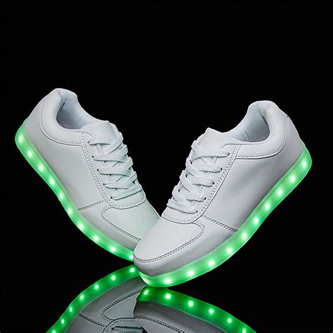 Sanyes USB Charging Light Up Shoes Sports LED Shoes Dancing, White ...