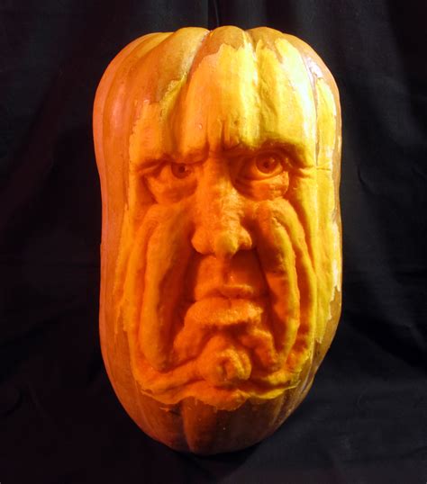 Grumpy Squash Gourd Sculpture - Carving by Jeff Brown | Pumpkin carving ...