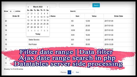 Filter date range | Data filter | Ajax date range search in php ...