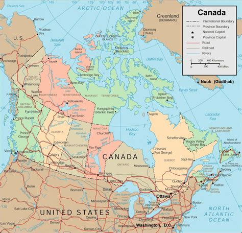 Canada map with cities - Map of Canada and cities (Northern America ...